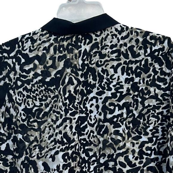 NWT Mossimo Tuxedo Evening Jacket Womens XXL Black Tan Animal Print Shawl Collar - Picture 12 of 14
